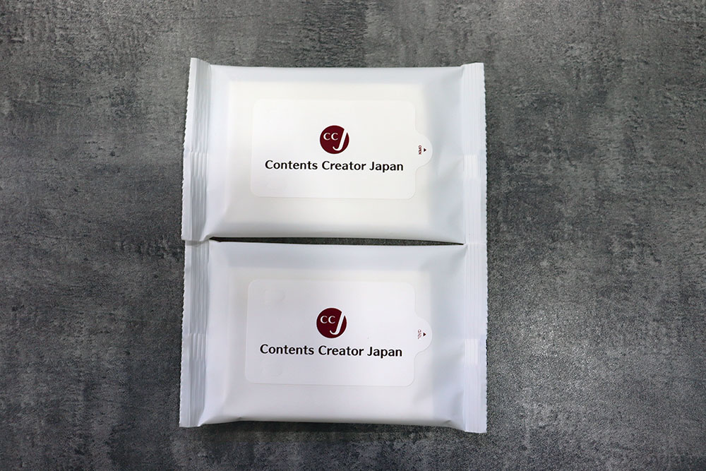 名入れウェットシートのADtissueではアルコールウェットティッシュをオリジナルで印刷いたします。Contents Creator Japan, CCK, コンテンツクリエイタージャパン